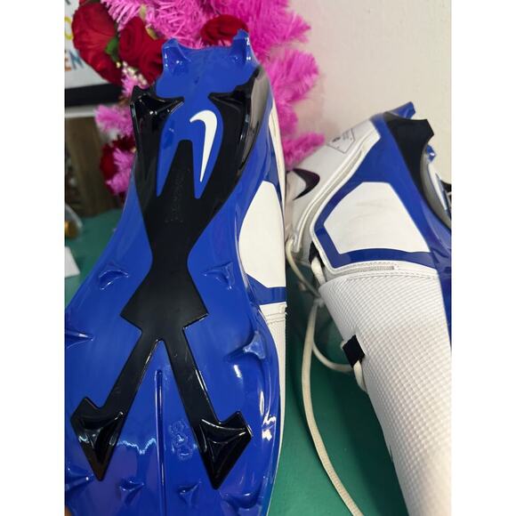 Nike Alpha Menace Pro 3 Football Cleats White/Blue Size 18 - Picture 4 of 6